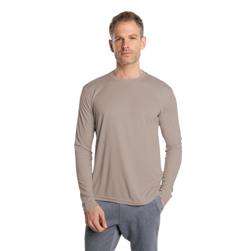 Athletic Grey XS Long Sleeve Solar Men's T-Shirt - Vapor Apparel